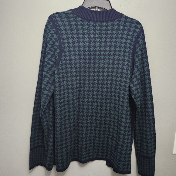 Susan graver women's open cardigan sweater size XL green and blue hounds… - Picture 6 of 7